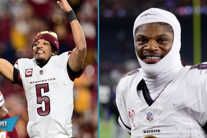 Jayden Daniels, Lamar Jackson move up the Divisional Round's Mahomes Mountain | First Things First