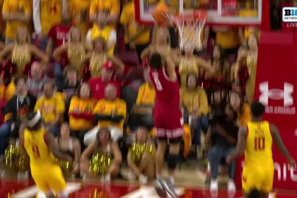 John Tonje throws down strong two-handed dunk to extend Wisconsin's lead against Maryland