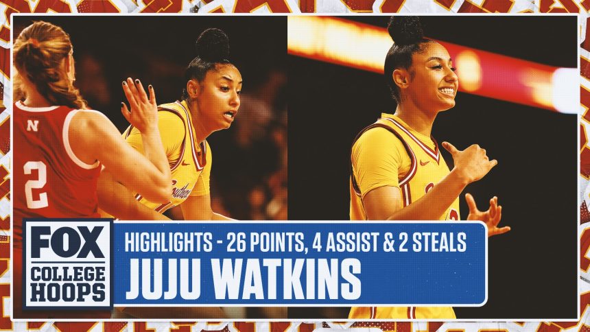 Juju Watkins drops 26 points in No. 4 USC's 75-55 win vs. Nebraska | CBB on FOX