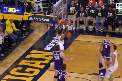 Michigan's Nimari Burnett throws down two-hand slam in overtime to extend lead against Northwestern