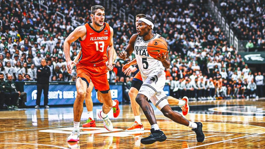 No. 12 Michigan State rallies and holds on to beat No. 19 Illinois, 80-78