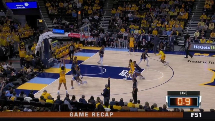 Royce Parham drains a 3-pointer to beat the halftime buzzer, extending Marquette's lead vs. Villanova