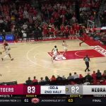 Rutgers' Dylan Grant's slam dunk ends Nebraska's 20-game home win streak in 85-82 upset