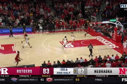 Rutgers' Dylan Grant's slam dunk ends Nebraska's 20-game home win streak in 85-82 upset