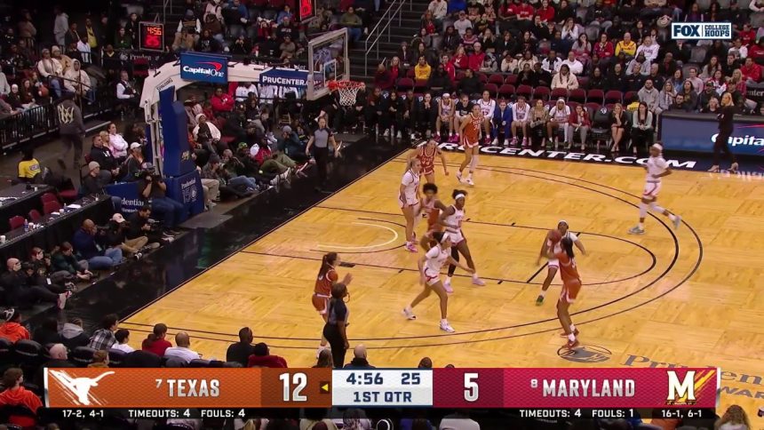 Texas' Madison Booker forces steal and sinks 3-pointer to extend lead over Maryland