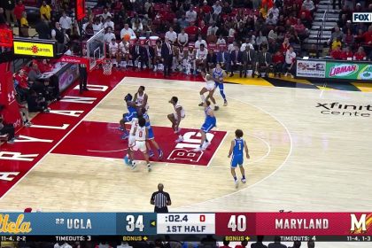 UCLA's Tyler Bilodeau makes halftime buzzer-beater to trim Maryland's lead to four points