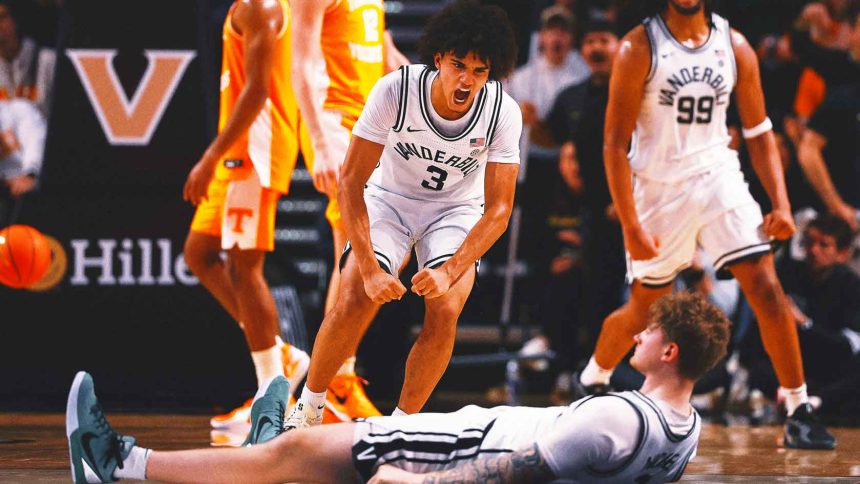 Vanderbilt fans storm court as Commodores upset No. 6 Tennessee 76-75