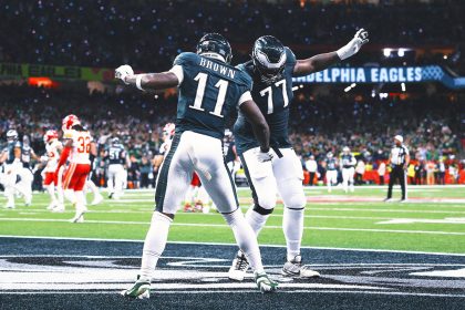 A.J. Brown uses Jameis Winston's TD celebration in Eagles' Super Bowl win