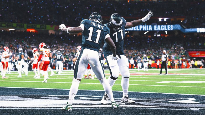 A.J. Brown uses Jameis Winston's TD celebration in Eagles' Super Bowl win