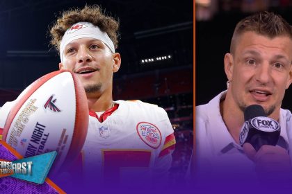 Gronk gives Patrick Mahomes advice on the art of the ball spike | First Things First