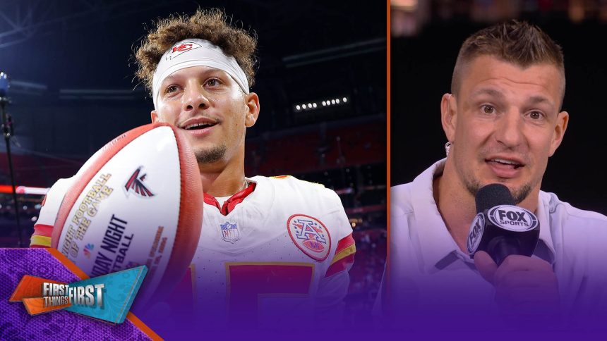 Gronk gives Patrick Mahomes advice on the art of the ball spike | First Things First