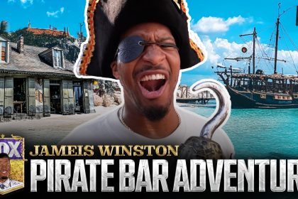 Jameis Winston searches for BURIED TREASURE inside of 300 year-old Pirate Bar | Super Bowl LIX