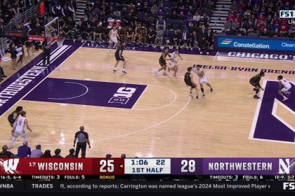 John Tonje drills NASTY step back 3-pointer to help Wisconsin even the score against Northwestern