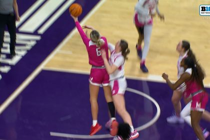 Maryland's Saylor Poffenbarger makes and-1 layup to extend lead against Northwestern