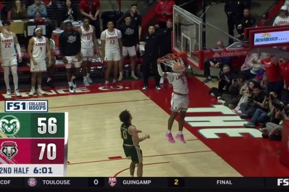 New Mexico's Tru Washington forces steal and throws down dunk to extend lead against Colorado State