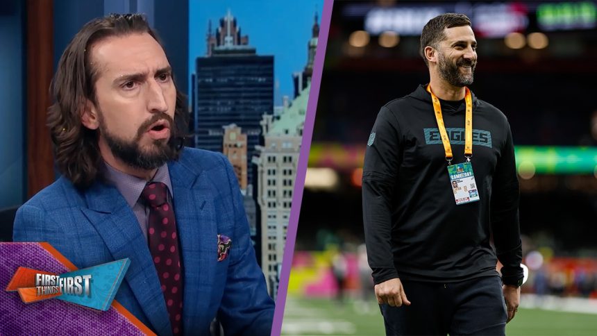 Nick Wright gives Nick Sirianni his props after Eagles dominate the Super Bowl | First Things First