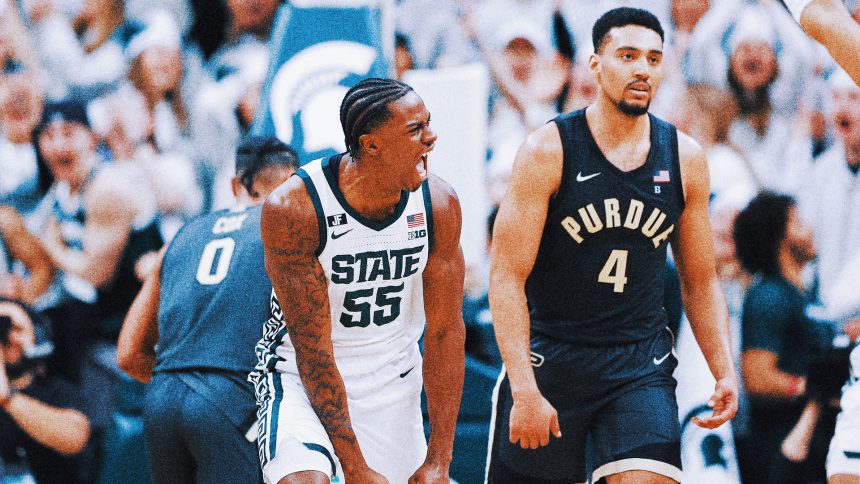 No. 14 Michigan St beats No. 13 Purdue 75-66, moves within half-game of 1st in Big Ten