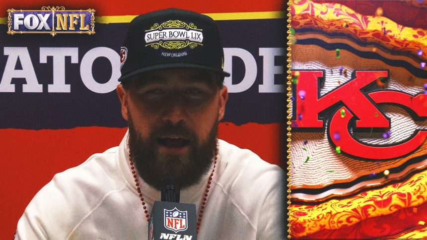 Travis Kelce on Taylor Swift's dads' Super Bowl allegiance: 'He'll be wearing red' | Super Bowl LIX Opening Night