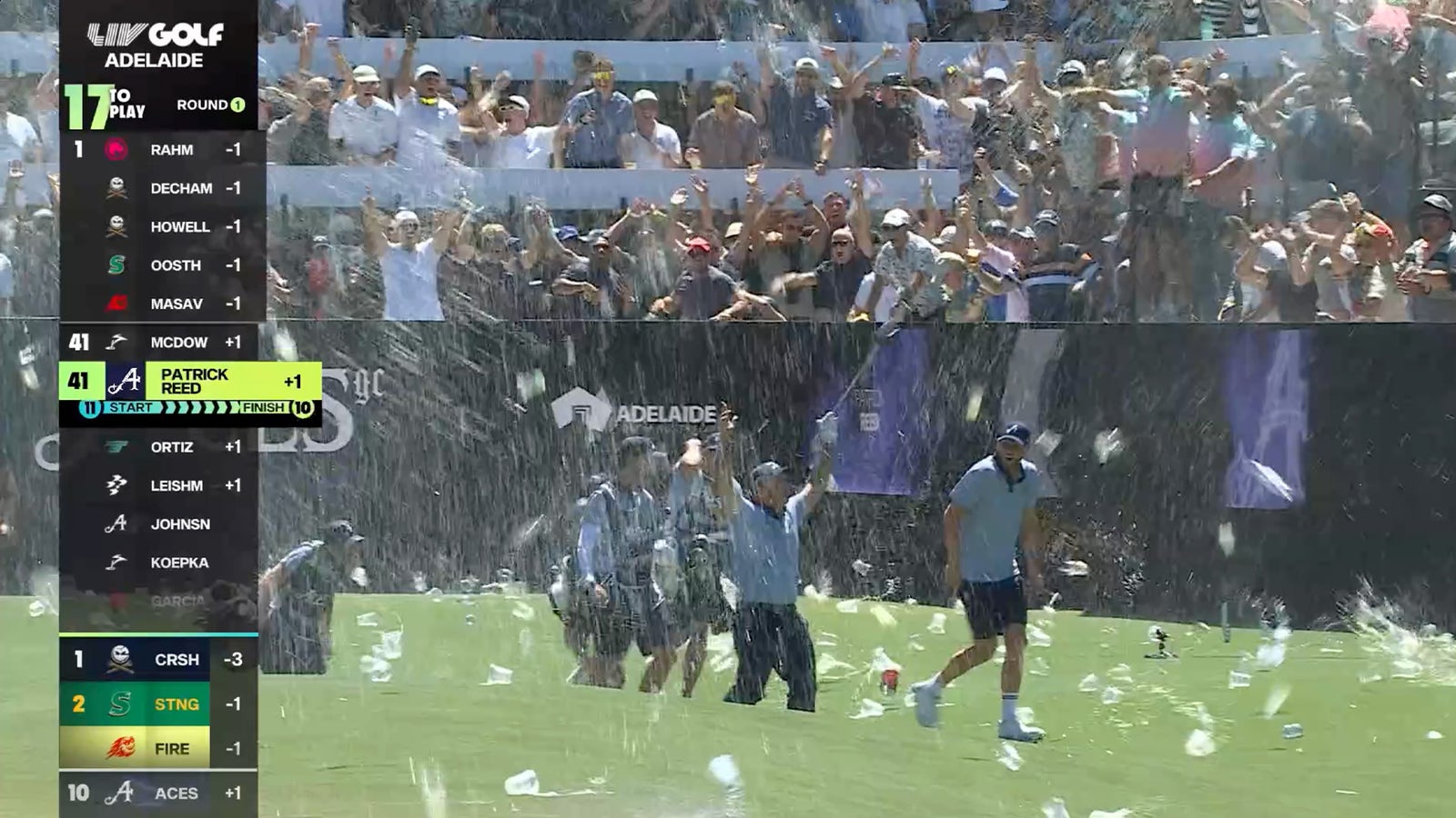 Patrick Reed sinks HOLE IN ONE on 12th hole at LIV Golf Adelaide