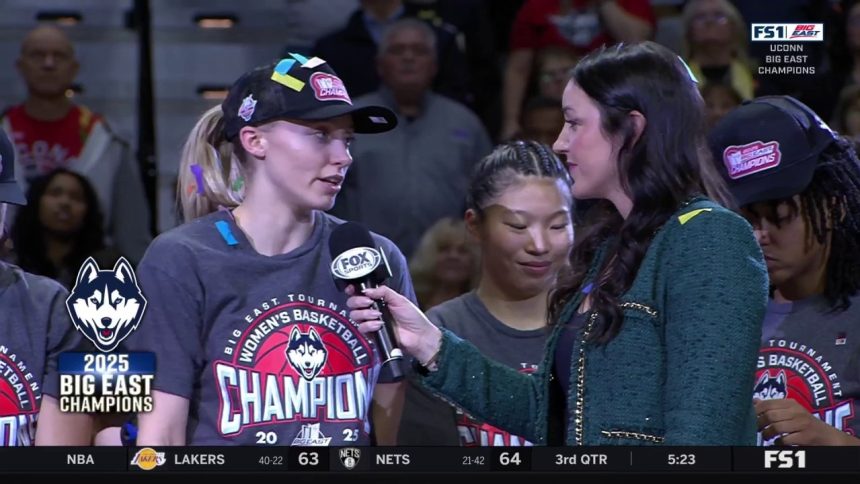 UConn Huskies hoist 2025 Big East Trophy, Paige Bueckers wins Most Outstanding Player | FOX Sports