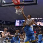 UConn's Jaylin Stewart makes thunderous put-back slam dunk to trim deficit against Marquette