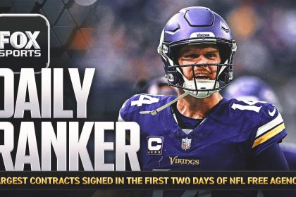What were the 10 largest contracts in first two days of NFL free agency?