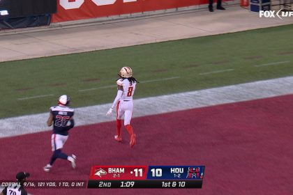 Matt Corral hits Deon Cain on a 50-yard TD pass as Stallions take lead over Roughnecks