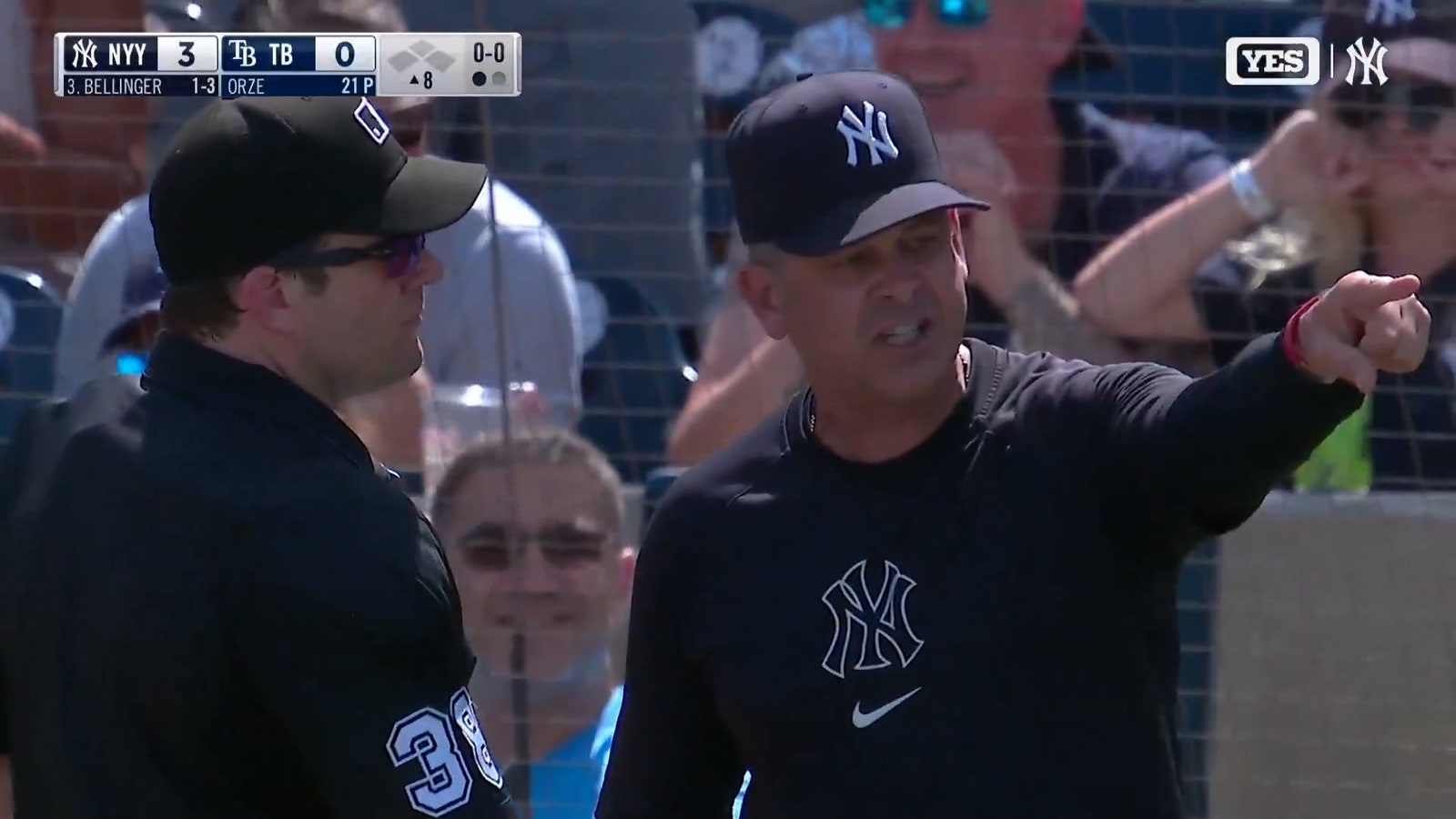 Yankees Manager Aaron Boone gets ejected vs. Rays