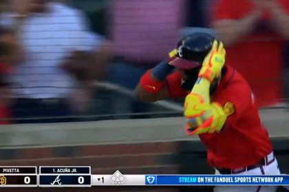 Braves' Ronald Acuña Jr. smashes a solo home run on first pitch seen in return from IL