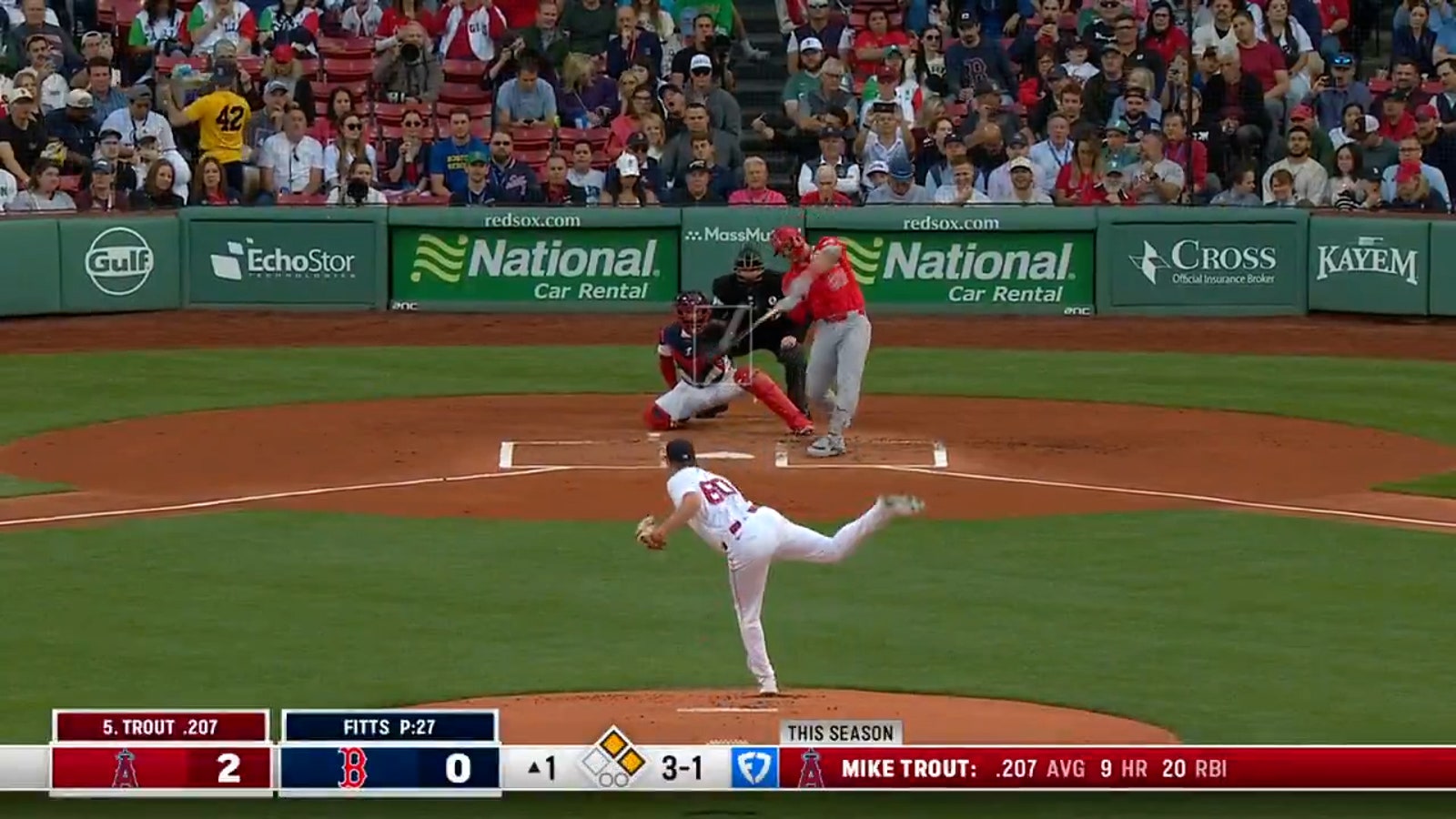 Angels' Mike Trout crushes his first home run back from injury vs. Red Sox