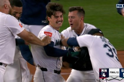 Cole Young delivers a walk-off for Mariners in extra innings in MLB debut against Twins