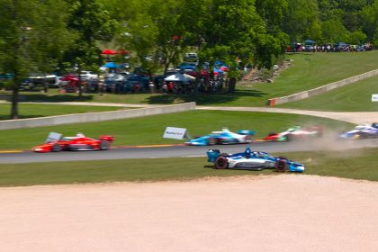 David Malukas spins out on the first lap at Road America