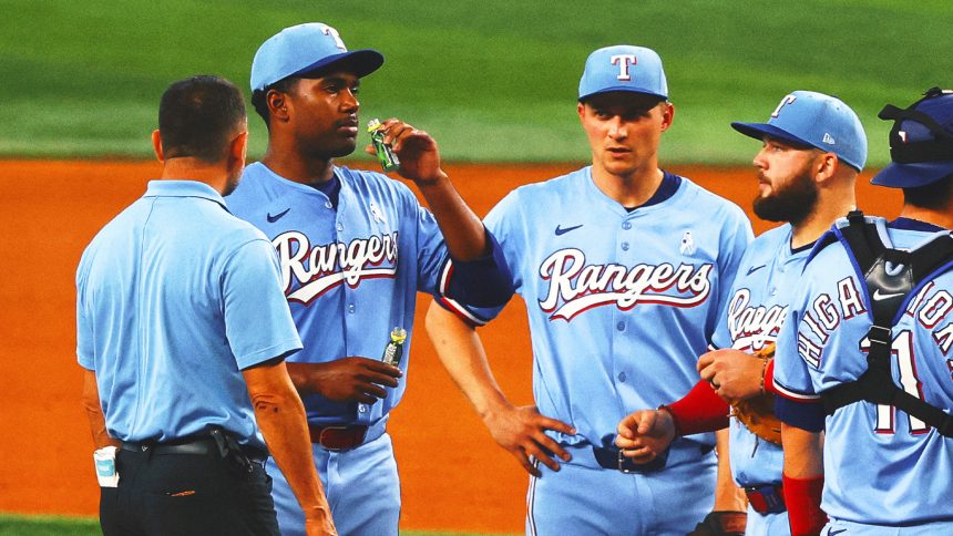 Texas rookie keeps scoreless start intact thanks to ball boy and pickle juice