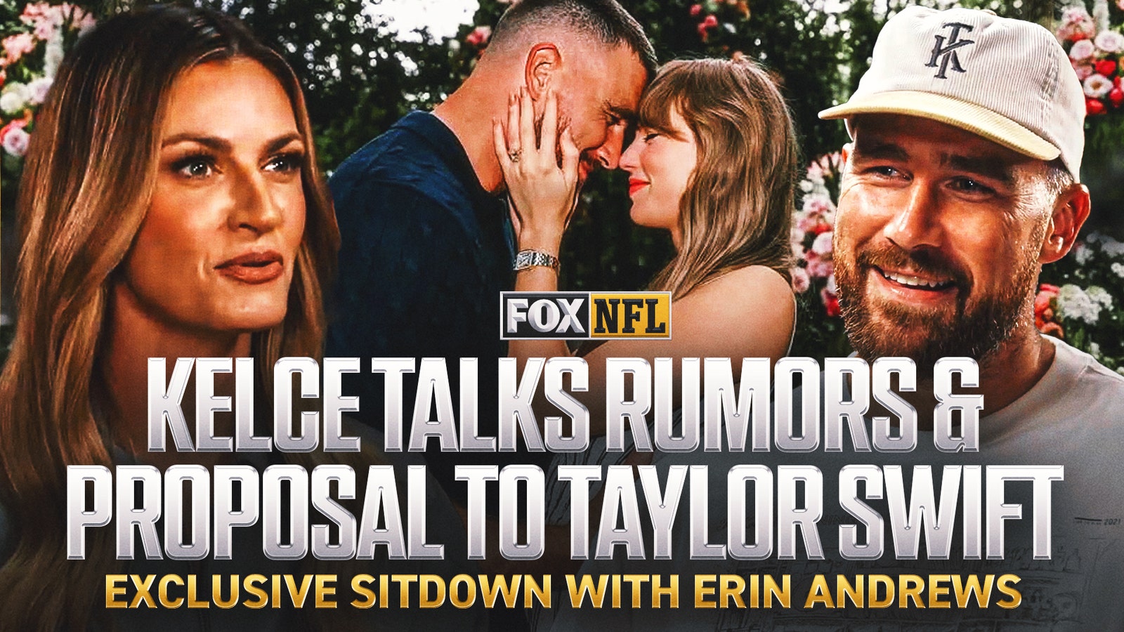 Travis Kelce talks to Erin Andrews about engagement, retirement rumors