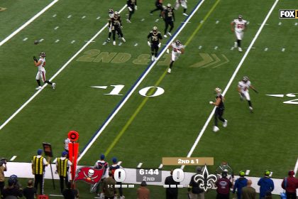 Buccaneers’ Anthony Nelson makes interception, trucks Saints’ Spencer Rattler, and scores touchdown