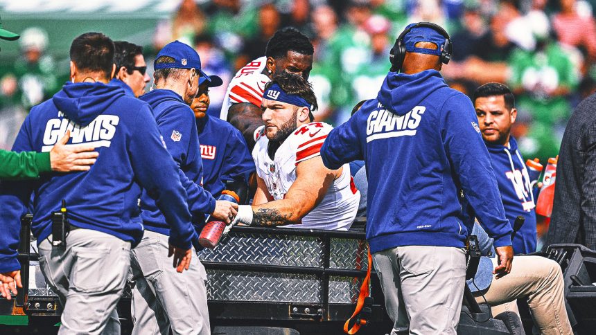 Cam Skattebo Gets Visit From Eagles' Big Dom After Season-Ending Ankle Injury