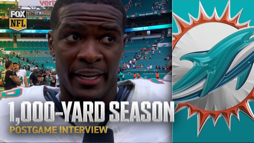 De’Von Achane BREAKS milestone with his first 1,000-yard season in the Dolphins’ win over the Saints