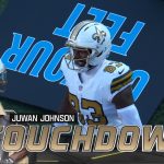 Tyler Shough connects with Juwan Johnson on a 30-yard TD pass, extending Saints lead over Panthers