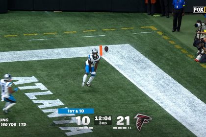 Xavier Legette completes fingertip catch for a 36-yard TD, trimming Panthers' deficit vs. Falcons | NFL Highlights