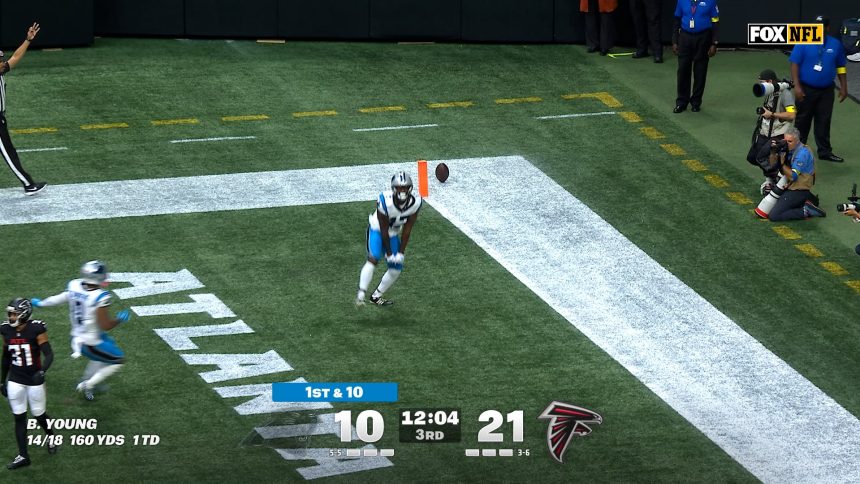 Xavier Legette completes fingertip catch for a 36-yard TD, trimming Panthers' deficit vs. Falcons | NFL Highlights