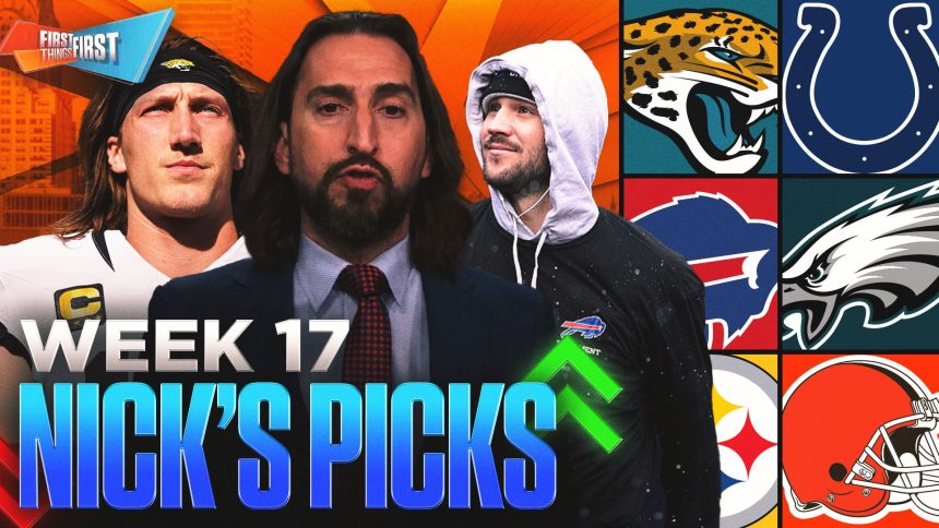 Hammer Jaguars, Steelers and Bills as favorites in Nick Wright's Week 17 Picks | First Things First