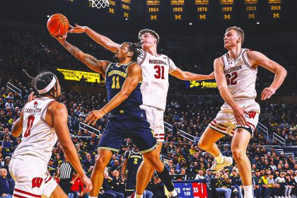 No. 2 Michigan HC Dusty May 'Disappointed' After Stunning 1st Loss vs. Wisconsin