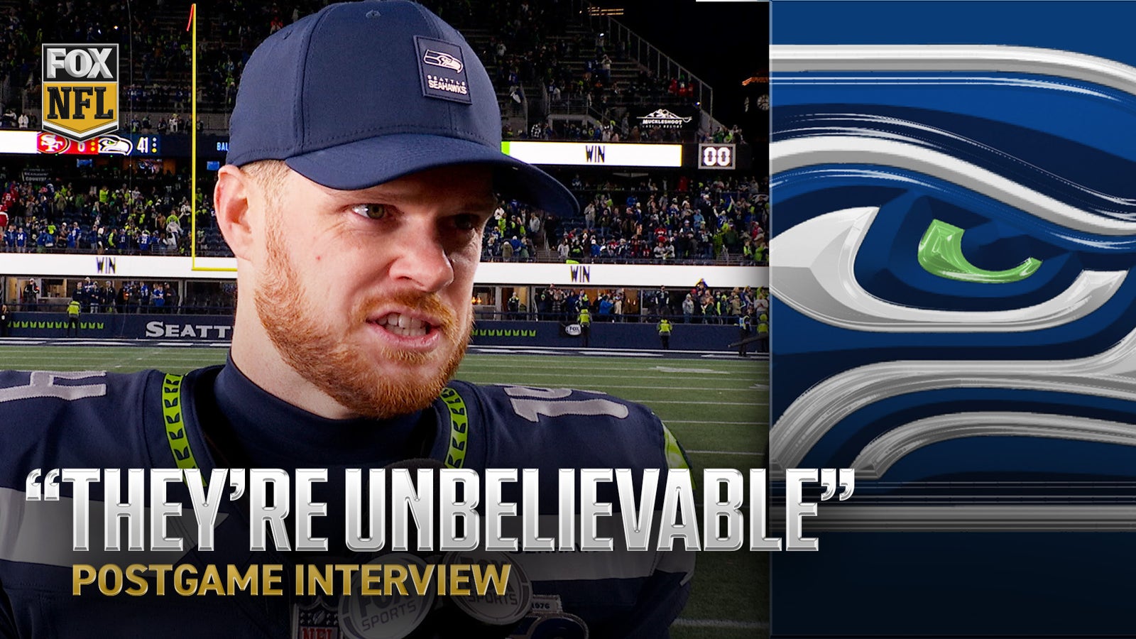 Sam Darnold on getting FIRST playoff win 💪 Credits Defense in Seahawks' blowout victory over 49ers