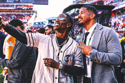 Celebrities at Super Bowl LX: Travis Scott, Adam Sandler, Justin Bieber, More