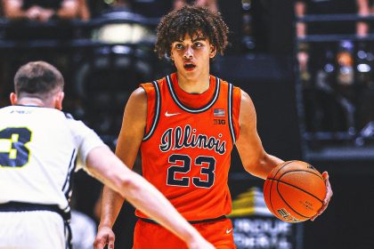 Keaton Wagler Scores 28, Leads No. 9 Illinois to 78-69 Win Over No. 5 Nebraska