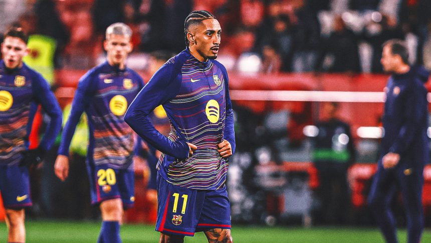 Raphinha Set For Barcelona Return As Rashford Remains Out With Knee Injury