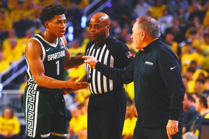 Michigan State's Jeremy Fears T'd Up for Kick Toward Groin of Michigan's Elliot Cadeau