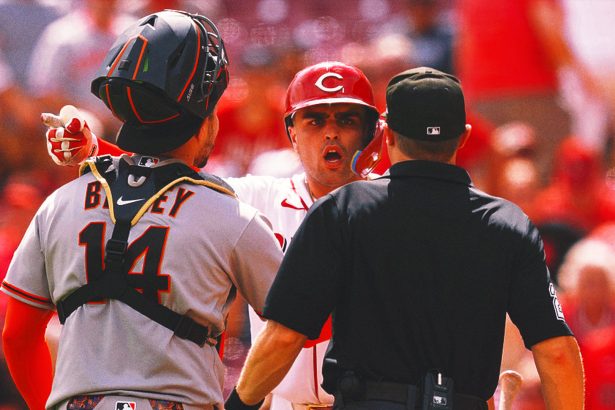 Benches Clear After Giants LHP Erik Miller Strikes Out Reds INF Sal Stewart